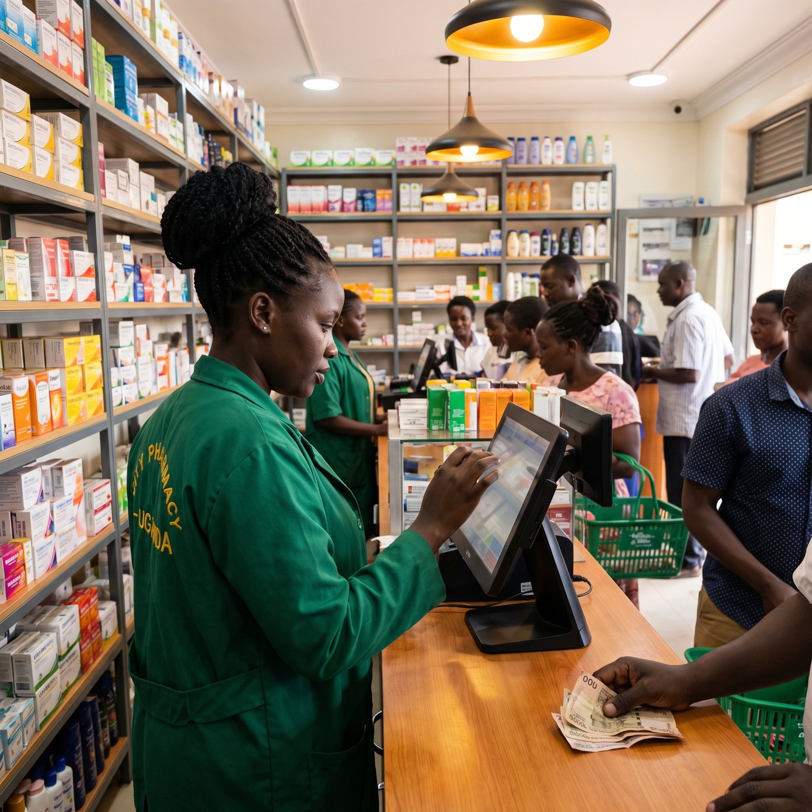 Offline point of sale system on a pharmacy counter in Uganda