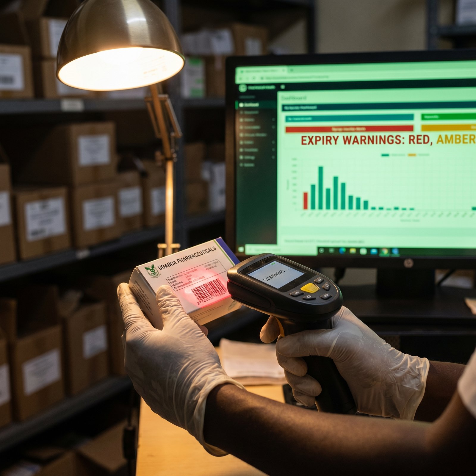 Expiry date tracking dashboard for pharmacy medicine stock in Uganda